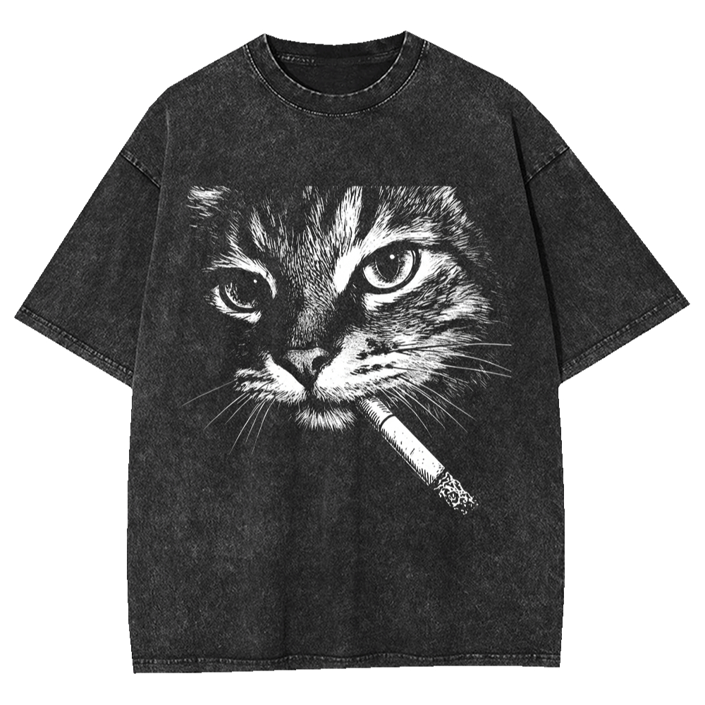 Acid Wash Vintage Graphic T Shirt - Kaos Pria Vintage Acid Wash Motif