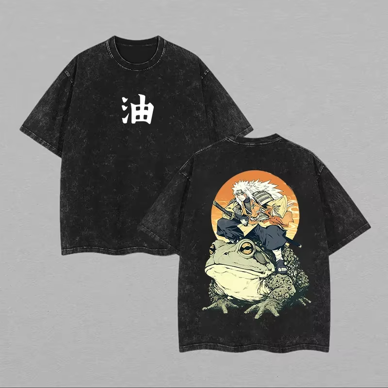 Kaos Jiraiya 2026 Naruto Toad  - Acid Wash Vintage Graphic T Shirt ulasan dan harga